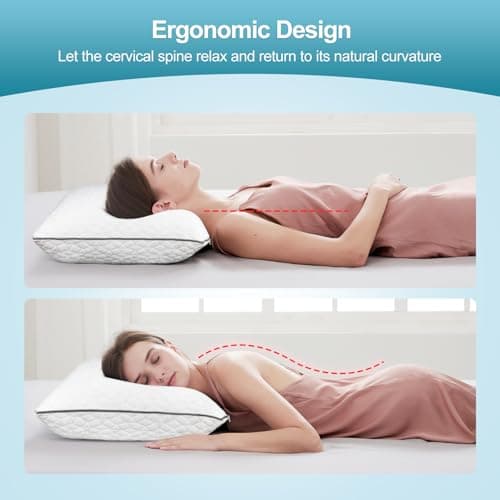 Mooppom Cooling Pillows for Sleeping, Shredded Memory Foam Cooling Pillow for Hot Sleepers, Cool Bed Pillows for Side Back Stomach Sleepers(Queen) 8