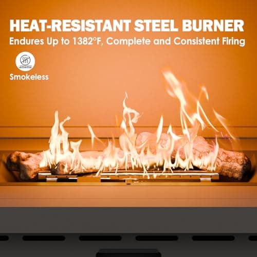 COOS BAY Smokeless 50,000 BTU Propane Fire Pit, Outdoor Gas Fireplace with Hidden Tank Storage for Patio, Deck, Backyard Heating, Gray/Tan 7