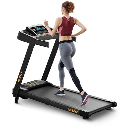 AXEFIT Treadmill with Incline, Folding Treadmills for Home, 265 LBS Capacity Portable Incline Treadmill, 2.5HP Low-Noise Treadmills LED Display for Walking Jogging Running