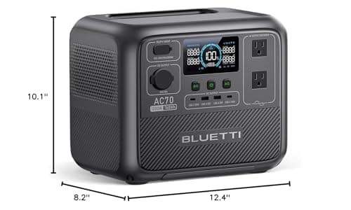 BLUETTI AC70 Portable Power Station, 768Wh Solar Generator w/ 2 1000W AC Outlets (Power Lifting 2000W), 100W Type-C, LiFePO4 Battery Backup for Road Trip, Off-Grid, Power Outage (Solar Panel Optional) 9