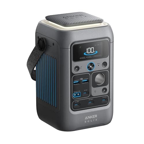 Anker SOLIX C300 DC Power Bank Station, Outdoor 288Wh (90,000mAh), Portable Power Station for Multiple Devices, LiFePO4 Battery, 300W Solar Generator, for Camping, Traveling, and Emergencies (Renewed)