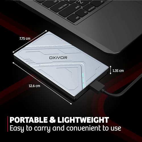 OXIVOR 250GB Portable External Hard Drive – 2.5" Ultra-Slim Hard Drive HDD with USB 3.0 for Desktop, PC, Mac, PS3,4,5, PS4, and Gaming Systems – Fast Data Transfer (Silver) 6