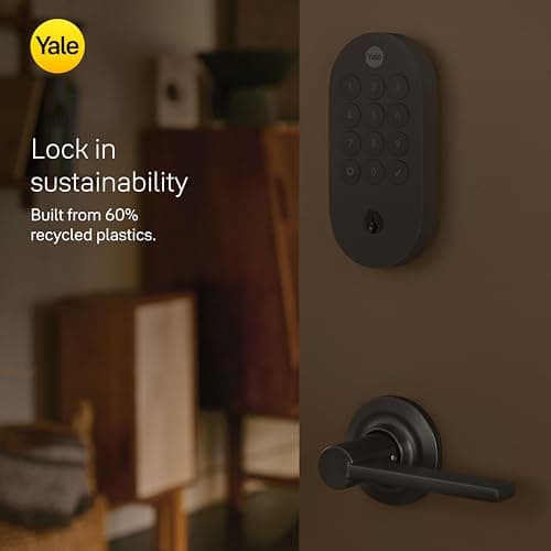 Yale Matte Black Keyed Deadbolt Smart Lock with Google Matter, YRD510-MT1-BLK 5