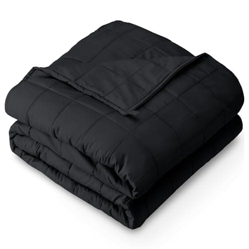 Bare Home Weighted Blanket King Size 30lb (80" x 87") for Adults - All-Natural 100% Cotton - Premium Heavy Blanket Nontoxic Glass Beads (Black, 80"x87")