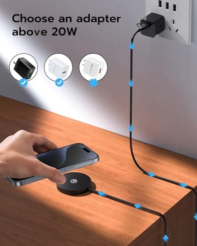 Qi2 Certified 15W Wireless Charger for iPhone 16, Qi2 Charger Compatible with Mag-Safe, for iPhone 16/16Pro/16 Plus/16 Pro Max15/14/13/12 Series, Samsung S25/S25+/Ultra, AirPods 4/3/2/Pro,(Black) 7