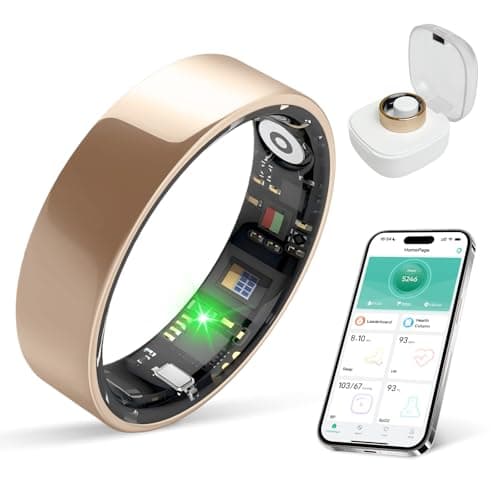 Smart Ring Health Tracker, Sleep/Exercise Monitoring, iOS /Android Compatible, IP68 Water Resistance, No Subscription Required, 5-Day Battery Life, Suitable for Both Women and Men (Rose Gold, 9)