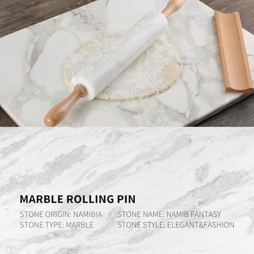 Koville Marble Rolling Pin, Non-Stick African Stone Polished Dough Roller, Pasta, Dumpling, Ravioli, Fondant, Pie Crust, Kitchen Baking Pastry Tools(Namib Fantasy) 6