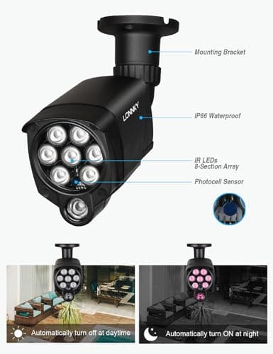 LONNKY LED IR Illuminator Wide Angle 8-LEDs 90 Degree 100Ft IR Infrared Flood Light for CCTV Security Cameras, IP Camera, Bullet Camera, Dome Camera, Suitable for Outdoor and Indoor Use 8