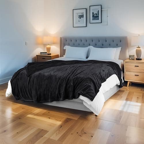 ONDAN Electric Heated Blanket 50"x60" Throw Size Flannel Heated Blanket, Cozy & Warm for All Night, 5 Heat Settings & 3 Hours Auto Off, Machine Washable, Iron Grey