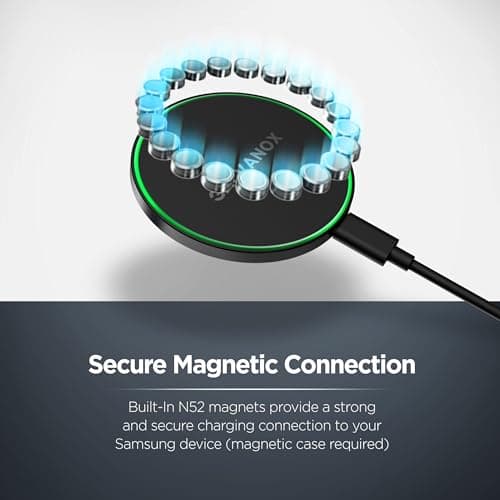Galvanox Z40i Aluminum Magnetic Charger for Samsung, 15W Wireless Fast Charging for Android, Galaxy S25 Ultra S24 Plus, Google Pixel 10 Pro XL Phones (6Ft) 6