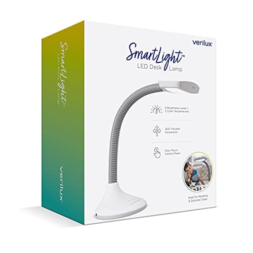 Verilux SmartLight Full Spectrum LED Desk Lamp with Adjustable Brightness, Flexible Gooseneck and Integrated USB Charging Port - Reduces Eye Strain and Fatigue - Ideal for Readers, Artists, Crafters 8