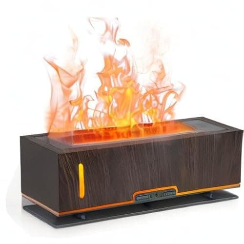 Diffuserlove Flame Diffuser Essential Oil Diffusers 200ml Aroma Diffusers for Bedroom Essential Oils Cool Flame Oil Diffuser Dark Brown (Size:9.8" L x 2.67" W x 3.5" H) 8
