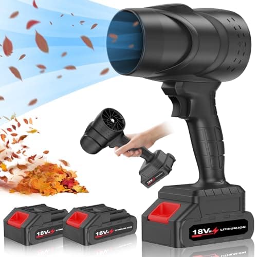 Toieue Leaf Blower Cordless with Battery, Portable Handheld blowers, Press to Variable Speed, 15000RPM 150MPH, 18V*2 Pcs Battery Powered, Snow Blowing, Lawn Care, Patio, Blowing Leaves