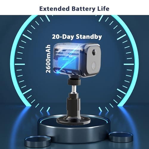 FUVISION No WiFi Security Camera Wireless Indoor, 4G LTE Cellular Surveillance Cam Without WiFi Needed, Night Vision Battery Camera, 20 Day Standby Battery, Built-in SIM Card, PIR Motion, 2K Video 5