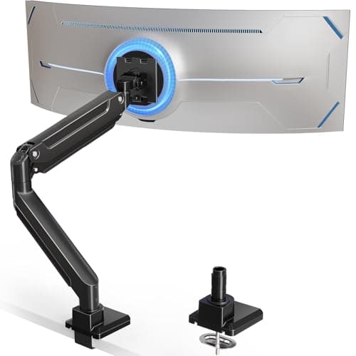 MOUNT PRO Heavy Duty Monitor Arm for Max 49 Inch Ultrawide Screens up to 44 lbs, Aluminum Premium Single Monitor Mount for Samsung Odyssey G9 and More, Adjustable Display Desk Stand, VESA 100x100mm