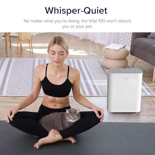 LEVOIT Air Purifier for Home Bedroom, Quiet Clean with Washable Pre-Filter for Dander, Smoke, Dust, Pollen, AHAM Verifide, Odor Eliminators for Medium Sized Rooms, Pet Hair Remover, Vital 100, White 8