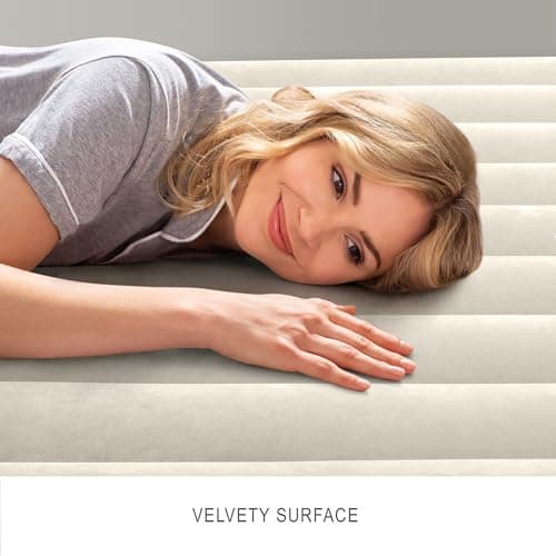 Intex 64103E Dura-Beam Standard Single-High Air Mattress: Fiber-Tech - Queen Size - 10in Bed Height - 600lb Weight Capacity - Pump Sold Separately 8