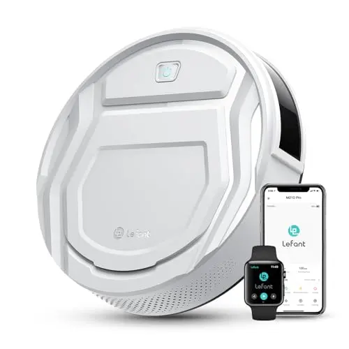 Lefant M210 Pro Robot Vacuum with 2200 Pa Powerful Suction, 6 Cleaning Modes, 120 Mins Runtime, Quiet, Self-Charging, Voice Control, Ideal for Pet Hair and Hard Floor, White