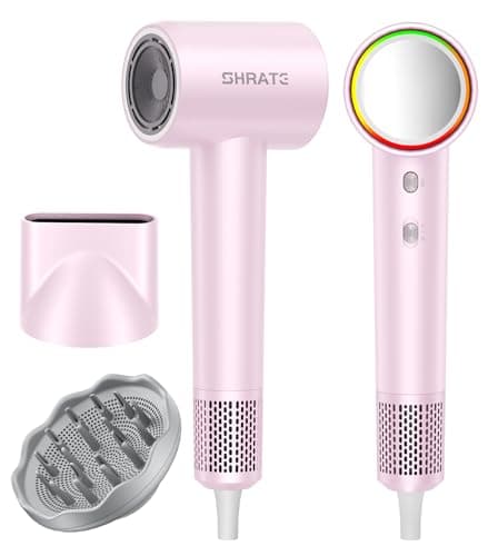 SHRATE Professional High Speed Ionic Hair Dryer | Ultra-Fast Drying | 500 Million Negative Ions | Low Noise | 160000 RPM | Compact Blow Dryer with Magnetic Diffuser for Faster Drying All Hair Types