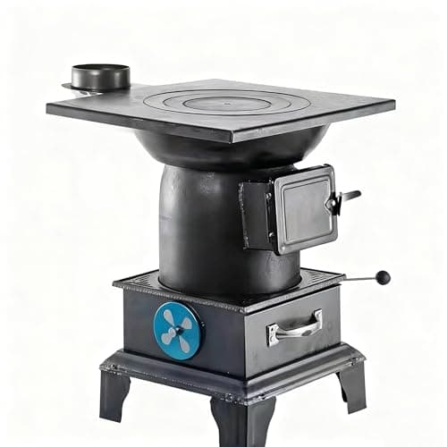 Pddolw Indoor Wood-Burning Heating Stove - Thickened steel Smokeless Cooker for Efficient Rural Heating & Camping S
