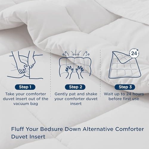 Bedsure Comforter Duvet Insert - Quilted Comforters Queen Size, All Season Duvet, GentleSoft Down Alternative Bedding, with 8 Tabs, Gifts for Women/Men, Beige, Queen 88 x 88 Inches 9