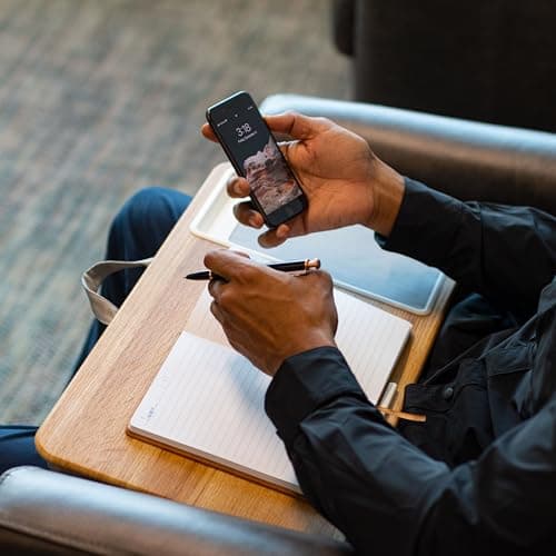 LAPGEAR Home Office Lap Desk with Device Ledge, Mouse Pad, and Phone Holder - Oak Woodgrain - Fits up to 15.6 Inch Laptops - Style No. 91589 6