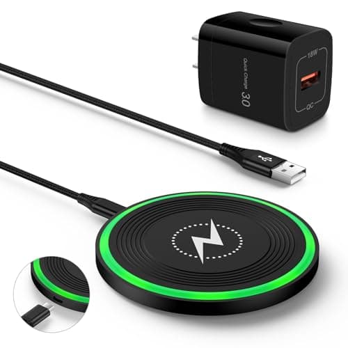 Wireless Charger Fast Charging Pad for Moto Razr/Edge 2025 2024,Moto G Power/Stylus 5G 2025 2024,15W Charging Station with QC Adapter for Samsung Galaxy S25 S24 S23 S22,iPhone 17 16 15,Pixel 10 9 Pro