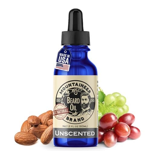 Mountaineer Brand Natural Unscented Beard Oil | Made in West Virgina | Hydrates, Moisturises, Softens & Conditions for Beard Growth | Treats Dry Itchy Beards for Men | 2oz