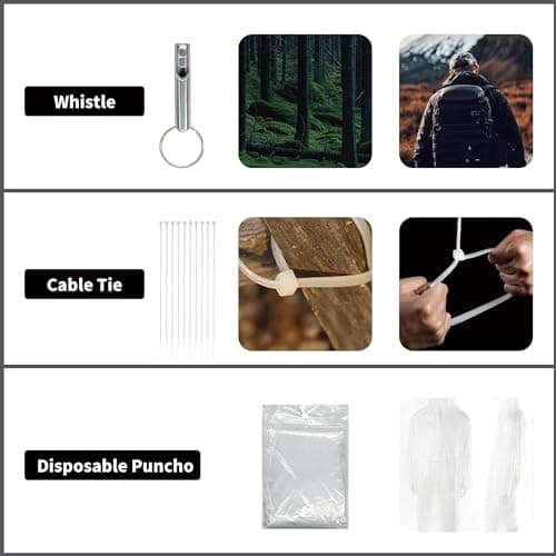 RHINO RESCUE Survival First Aid Kit, Emergency Kit Molle Pouch IFAK Medical Kit for Vehicles Car Camping Backpacking Hiking Hunting Black 7