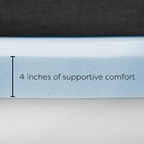 Bodipedic Essentials 3 Inch Memory Foam Mattress Topper, Gel Infused Mattress Topper, Ventilated Design, CertiPUR-US Certified Foam, Blue 5
