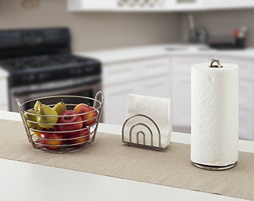 Home Basics Paper Napkin Holder/Freestanding Tissue Dispenser for Kitchen Countertops, Dining Table, Picnic Table, Indoor & Outdoor Use, Durable Storage and Organization Option (Satin Nickel) 8