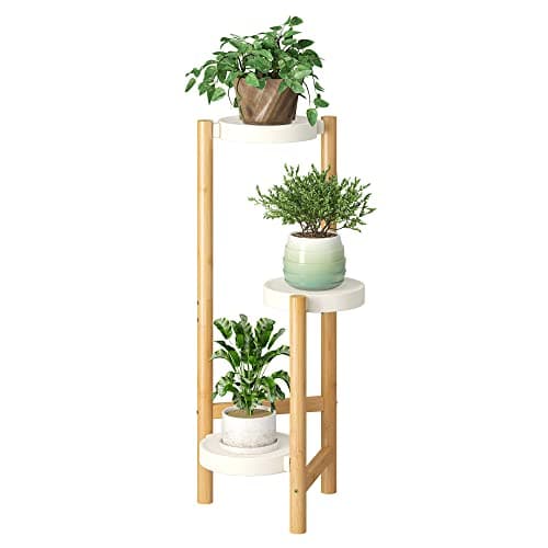 FILWH Plant Stand Indoor Outdoor Plant Rack 3 Tier 3 Potted Flower Holder Ladder Plant Stands for Balcony Window Living Room Garden Patio White
