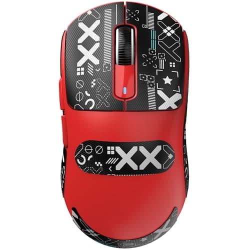 ATTACK SHARK X3 Lightweight Wireless Gaming Mouse with Tri-Mode 2.4G/USB-C Wired/Bluetooth,26K DPI, PAW3395 Optical Sensor,Kailh GM8.0 Switch,5 programmable Buttons for PC/Win/Mac(Red+Stickers)