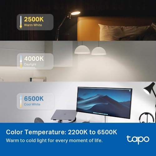 TP-Link Tapo Smart Light Bulbs, 1100 Lumens High Brightness(75W Equivalent), Matter-Certified, 16M Colors RGBW LED Bulb, Dimmable, CRI>90, Voice Control w/Siri, Alexa & Google Home, A19 E26 Tapo L535E 9