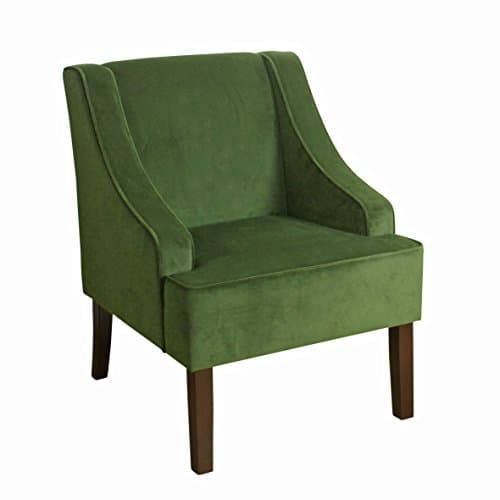 Homepop Home Decor Upholstered Classic Swoop Arm Accent Chair Accent Chairs for Living Room & Bedroom Decorative Home Furniture, Dark Green