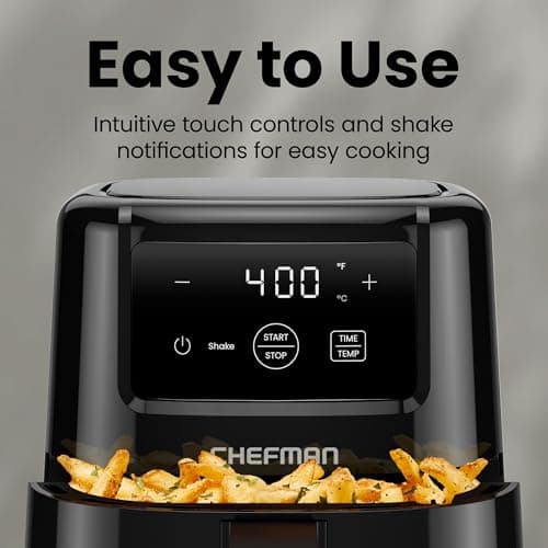 CHEFMAN 2 Qt Mini Air Fryer – Digital Space-Saving Compact Air Fryer with Nonstick and Dishwasher Safe Basket, Quick & Easy Meals in Minutes, Features Digital Timer and Shake Reminder – Black 6