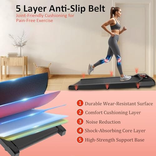 Maicifi Walking Pad Treadmill with Incline - Under Desk Treadmill 2.5HP Low Noise,Portable Treadmills for Home, 2 in 1 Folding, Remote Control with LED Touch Screen 265Lbs Weight Capacity 6