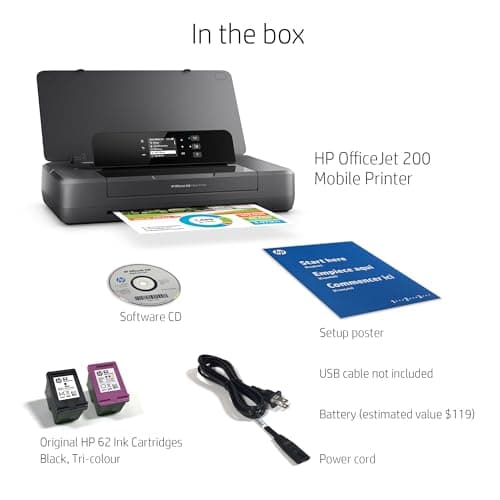 HP OfficeJet 200 Wireless Mobile Printer - Black, Battery Included (CZ993A) 7