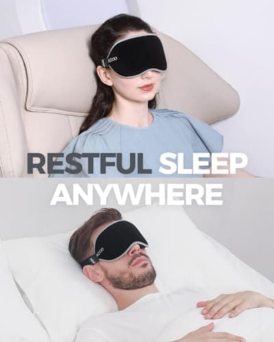 MZOO Luxury Sleep Mask for Back, Side Sleeper, Complete Light Blocking Sleeping Eye Mask Night Blindfold, 3D Zero Pressure & Spacious for Lash Extensions, Breathable Soft Eye Cover Flight Nap Travel 7