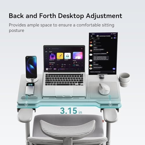 Newtral Home Office Laptop Desk for Office Chair, Adjustable Portable Laptop Table Tray with Wrist Rest, Mouse Pad and Cup Holder, Laptop Stand for Working, Writing and Gaming - Home Office Essentials 6