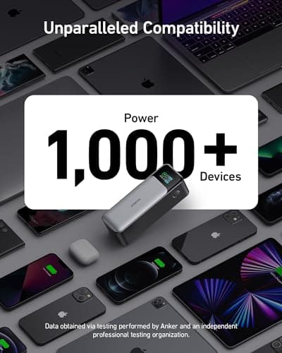 Anker 737 Power Bank, 140W Max 3-Port Laptop Portable Charger, 24,000mAh, Smart Display, Compatible with iPhone 16 / 15 / 14 Series, Vision Pro, Samsung, MacBook, and More 7