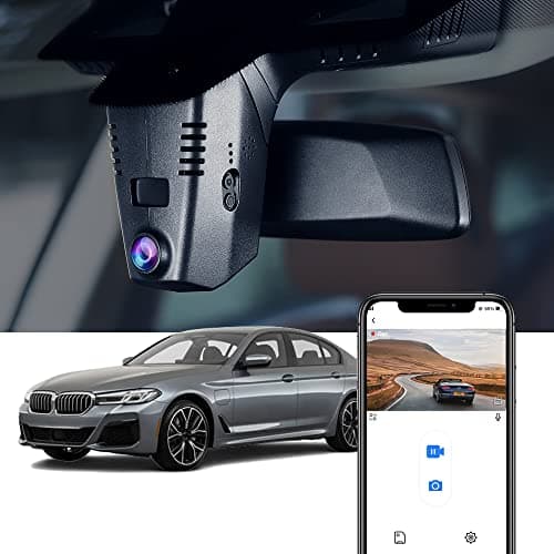 Fitcamx 4K Dash Cam Adapts for BMW 5 7 Series 2018-2023 530i 540i 530e M550i 740i 750i M760i 745e Xdrive (G30/G11), OEM Look, 2160P UHD Video, WiFi & APP, Loop Recording G-Sensor, Plug&Play, 64GB Card