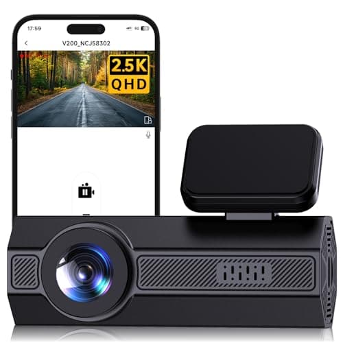 1440P Dash Cam, 2.5K Dash Camera for Cars with APP, WDR Night Vision, 24/7 Parking Mode, 160°Wide, G-Sensor