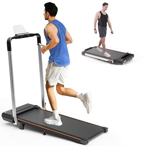 homeTro Foldable Treadmill with 7% Incline, 2.5HP Portable Under Desk Walking Pad with 0.6-7.5MPH, Handle, Remote and App Control, 265lbs Maximum Capacity for Home, Office