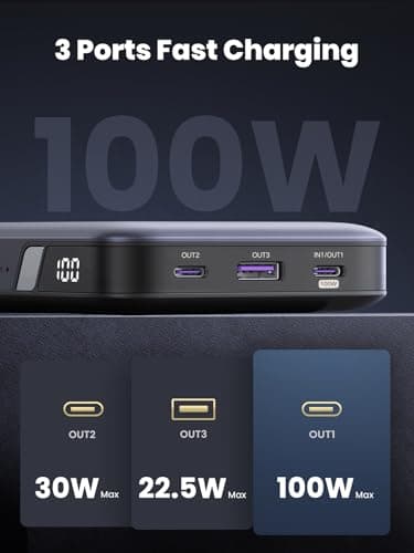 UGREEN 100W Power Bank Bundle with 100W 2-Pack 3.3FT USB C Cable 2