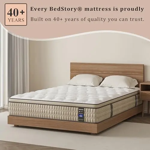 BedStory Firm Mattress Queen 12 Inch - Hybrid Mattress for Back Pain Relief - 720-Night Trial, Fiberglass-Free 6