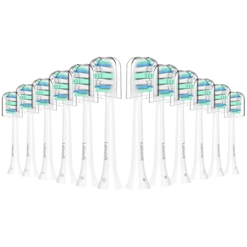 Lalsovfi Toothbrush Replacement Heads Compatible with Philips Sonicare and More Click-on Handles 12 Pack