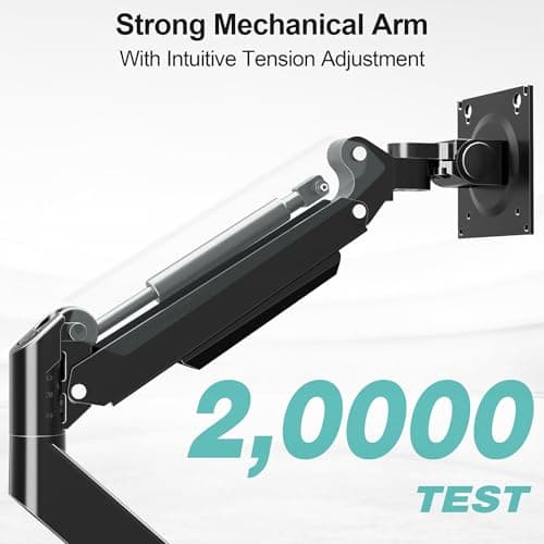 MOUNT PRO Heavy Duty Monitor Arm for 49 inch Ultrawide Screen up to 44 lbs, Single Desk Computer Mount Curved Monitor Stand for Samsung Odyssey G9, Adjustable Gas Spring VESA Mount 75x75 100x100 5