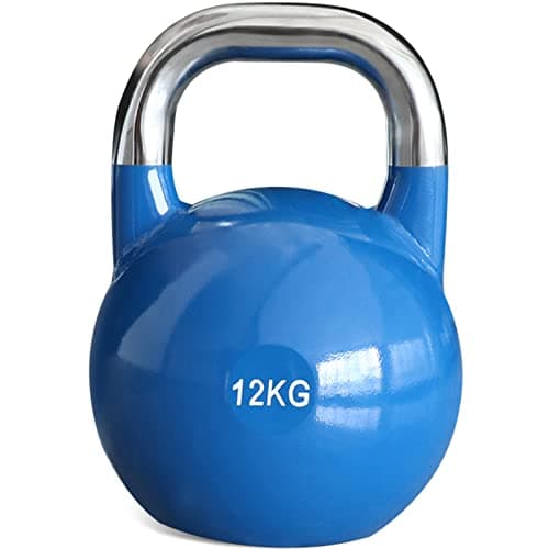 PRISP Competition Kettlebell Weight 12kg - Pro Grade Heavy Duty Cast Steel, Blue