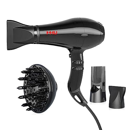 Professional Negative Ionic Hair Dryer 1875W Powerful Blow Dryer with Concentrator AC Motor Quiet Dryer Cool Shut Button